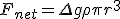 F_{net}=\Delta g \rho\pi r^3