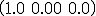 \left( \begin{matrix}1.0&amp;0.0\.0&amp;0.0\end{matrix} \right)
