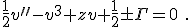  \frac{1}{2}v^{\prime\prime}-v^3+zv+\frac12\pm\Gamma=0\ .