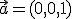 \vec{a} = (0,0,1)