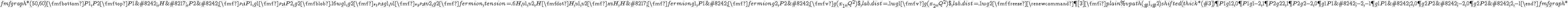 \picture(size){pic_elems}
 \begin{fmfgraph*}(50,60)
   \fmfbottom{P1,P2} \fmftop{P1′,H’,P2′}
   \fmf{fermion,tension=2,lab=$P_1$}{P1,g1}
   \fmf{fermion,tension=2,lab=$P_2$}{P2,g2}
   \fmfblob{.16w}{g1,g2}
   \fmf{gluon,lab.side=right,
       lab=$x_1P_1$}{g1,v1}
   \fmf{gluon,lab.side=right,
      lab=$x_2P_2$}{v2,g2}
  \fmf{fermion,tension=.6}{H,v1,v2,H}
  \fmfdot{H,v1,v2}
 \fmf{dbl_dots,lab=$H$}{H,H’}
  \fmf{fermion}{g1,P1′}
  \fmf{fermion}{g2,P2′}
  \fmfv{lab=$g(x_1,,Q^2)$,lab.dist=.1w}{g1}
  \fmfv{lab=$g(x_2,,Q^2)$,lab.dist=.1w}{g2}
  \fmffreeze
  \renewcommand{\P}[3]{\fmfi{plain}{%
    vpath(__#1,__#2) shifted (thick*(#3))}}
  \P{P1}{g1}{2,0} \P{P1}{g1}{-2,1}
  \P{P2}{g2}{2,1} \P{P2}{g2}{-2,0}
  \P{g1}{P1′}{-2,-1} \P{g1}{P1′}{2,0}
  \P{g2}{P2′}{-2,0} \P{g2}{P2′}{2,-1}
 \end{fmfgraph*}
  