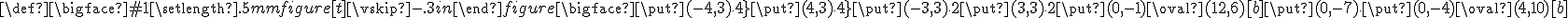 
\def\bigface#1{
	\setlength{\unitlength}{.5mm}
	\begin{figure}[t]
	\begin{picture}(0,0)(-320,-20)
	\put(0,0){\circle{24}}
	#1
	\end{picture}
	\vskip-.3in
	\end{figure}}
\bigface{\put(-4,3){\circle{4}}
	\put(4,3){\circle{4}}
	\put(-3,3){\circle*{2}}
	\put(3,3){\circle*{2}}
	\put(0,-1){\oval(12,6)[b]}
	\put(0,-7){\line(0,1){3}}
	\put(0,-4){\oval(4,10)[b]}}
