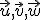 \vec{u}, \vec{v}, \vec{w}