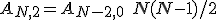 A_{N,2} = A_{N-2,0} \; N(N-1)/2