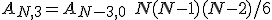 A_{N,3} = A_{N-3,0} \; N(N-1)(N-2)/6
