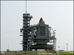 endeavour at cape canaveral getting ready (AP photo)