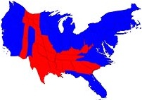 electoral map of USA by electoral college votes