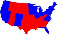 electoral map of USA by area