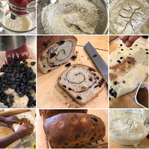 cinnamon--raisin bread making montage