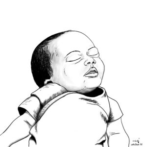 Drawing of newborn baby